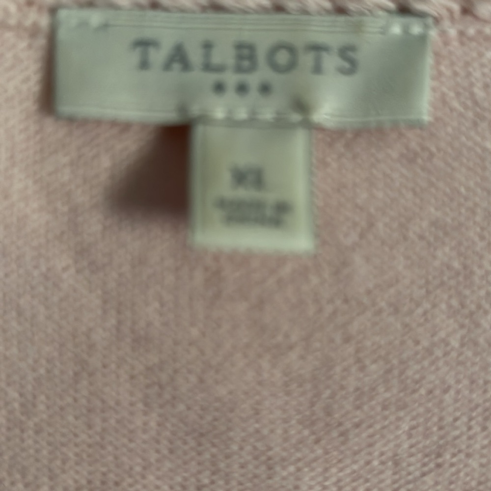 Talbots Pale Pink 3/4 Sleeve Cardigan Size XL - Picture 3 of 4